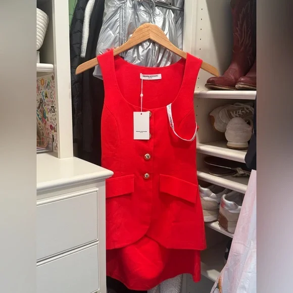 Kya Romper in Crimson NWT - XS - Amanda Uprichard - Picture 4 of 5